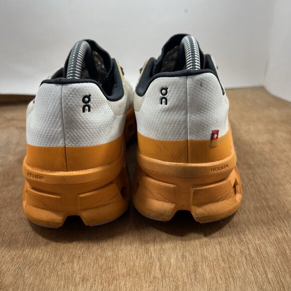 On Running Athletic Shoes in Cream and Orange - Picture 4 of 11